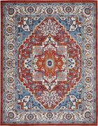 8’ x 10’ Red and Ivory Medallion Area Rug