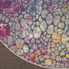 4’ Round Yellow and Pink Coral Reef Area Rug