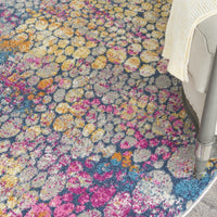 5’ Round Yellow and Pink Coral Reef Area Rug