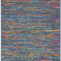 2’ x 6’ Blue Distressed Striations Runner Rug