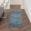 2’ x 8’ Blue Distressed Striations Runner Rug