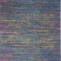 5’ x 7’ Blue Distressed Striations Area Rug