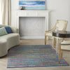 5’ x 7’ Blue Distressed Striations Area Rug