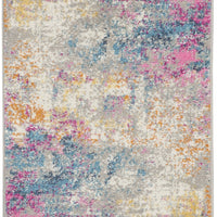 2’ x 6’ Ivory and Multi Abstract Runner Rug