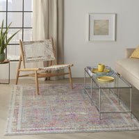 4’ x 6’ Gray Distressed Ornamental Area Rug