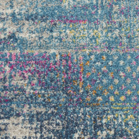 2’ x 3’ Blue Distressed Medallion Scatter Rug