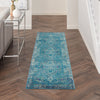 2’ x 10’ Blue Distressed Medallion Runner Rug