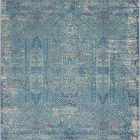 4’ x 6’ Blue Distressed Medallion Area Rug