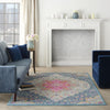 5’ x 7’ Blue and Pink Medallion Area Rug