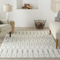 4’ x 6’ Ivory and Gray Geometric Area Rug