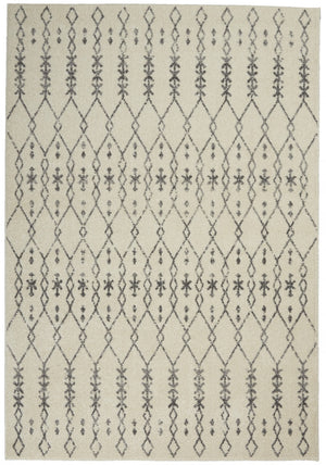 5’ x 7’ Ivory and Gray Geometric Area Rug