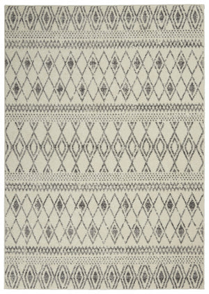 5’ x 7’ Ivory and Gray Berber Pattern Area Rug