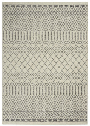 5’ x 7’ Ivory and Gray Geometric Area Rug