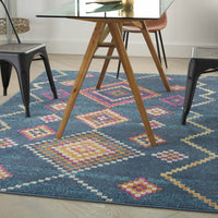 4’ x 6’ Navy Blue Berber Pattern Area Rug