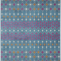 7’ x 10’ Blue Jewels Geometric Area Rug