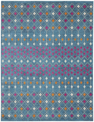 7’ x 10’ Blue Jewels Geometric Area Rug