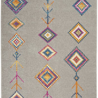 4’ x 6’ Gray and Multicolor Geometric Area Rug