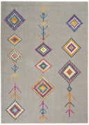 4’ x 6’ Gray and Multicolor Geometric Area Rug