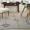 4’ x 6’ Gray and Multicolor Geometric Area Rug