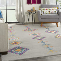 7’ x 10’ Gray and Multicolor Geometric Area Rug