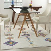 4’ x 6’ Ivory Boho Jewels Geometric Area Rug