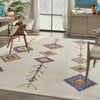 8’ x 10’ Ivory Boho Jewels Geometric Area Rug