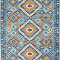 4’ x 6’ Blue and Multi Diamonds Area Rug