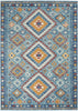 5’ x 7’ Blue and Multi Diamonds Area Rug