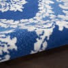 5’ x 7’ Blue and Ivory Damask Area Rug