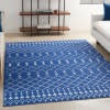 4’ x 6’ Navy Blue and Ivory Berber Pattern Area Rug