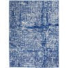 5’ x 7’ Ivory and Navy Abstract Grids Area Rug