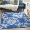 4’ x 6’ Navy and Ivory Damask Area Rug