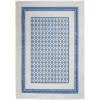 4’ x 6’ Ivory and Blue Geometric Area Rug