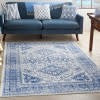 4’ x 6’ Ivory and Navy Geometric Area Rug