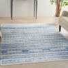 4’ x 6’ Ivory and Blue Distressed Area Rug