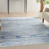 6’ x 9’ Ivory and Blue Distressed Area Rug