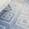 4’x6’ Ivory and Blue Lattice Area Rug