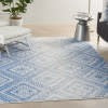 4’x6’ Ivory and Blue Lattice Area Rug