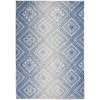 6’x9’ Ivory and Blue Lattice Area Rug