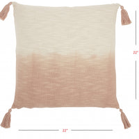 Pink Ombre Tasseled Throw Pillow