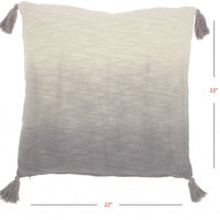 Gray Ombre Tasseled Throw Pillow