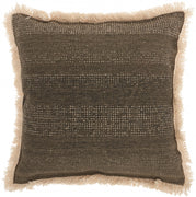 Textured Cotton Charcoal Accent Throw Pillow