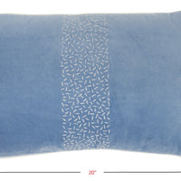 Blue Lumbar Pillow with Center Pattern