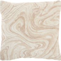 Cream Marble Patterned Throw Pillow