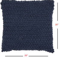 Dark Blue Knotted Detail Throw Pillow