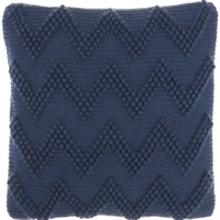 Dark Blue Chevron Detail Throw Pillow