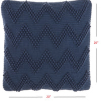 Dark Blue Chevron Detail Throw Pillow