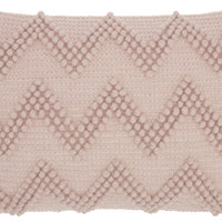 Tea Pink Chevron Detail Lumbar Pillow