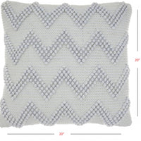 Pale Blue Chevron Detail Throw Pillow