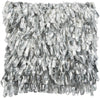 Shiny Gray Shaggy Throw Pillow